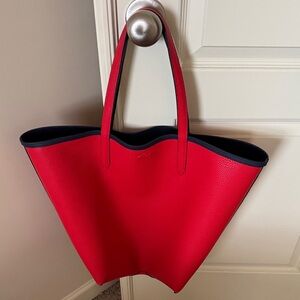 Lacoste reversible tote bag - color red and navy